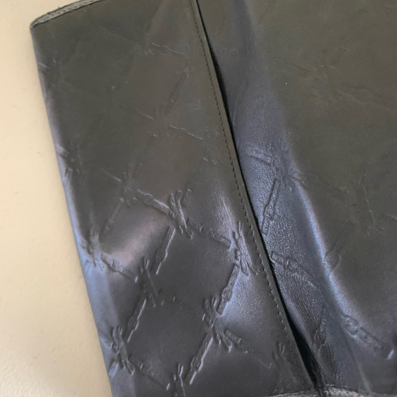 LONGCHAMP BLACK LEATHER JACQUARD WALLET - Picture 3 of 13